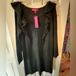 Lilly Pulitzer Ruth Sequin Black Sweater Dress